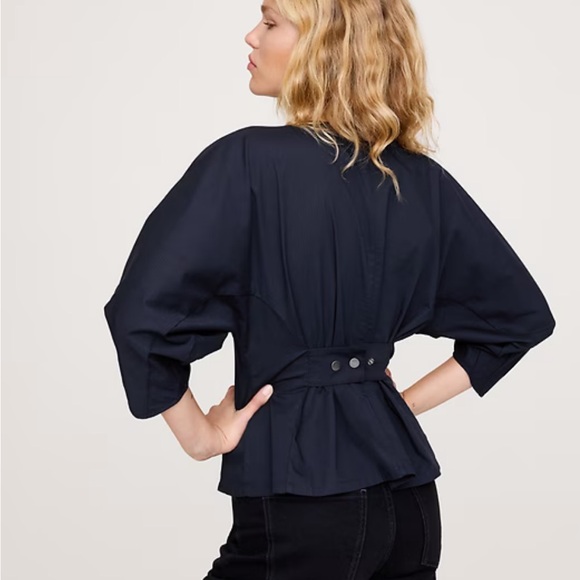 Banana Republic STRETCH-COTTON UTILITY PEPLUM TOP - Picture 2 of 7
